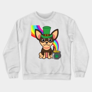 Cute chihuahua is a leprechaun Crewneck Sweatshirt